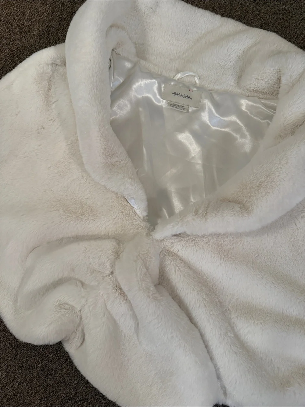 BHLDN Maxime Satin-Lined Faux Fur Wrap